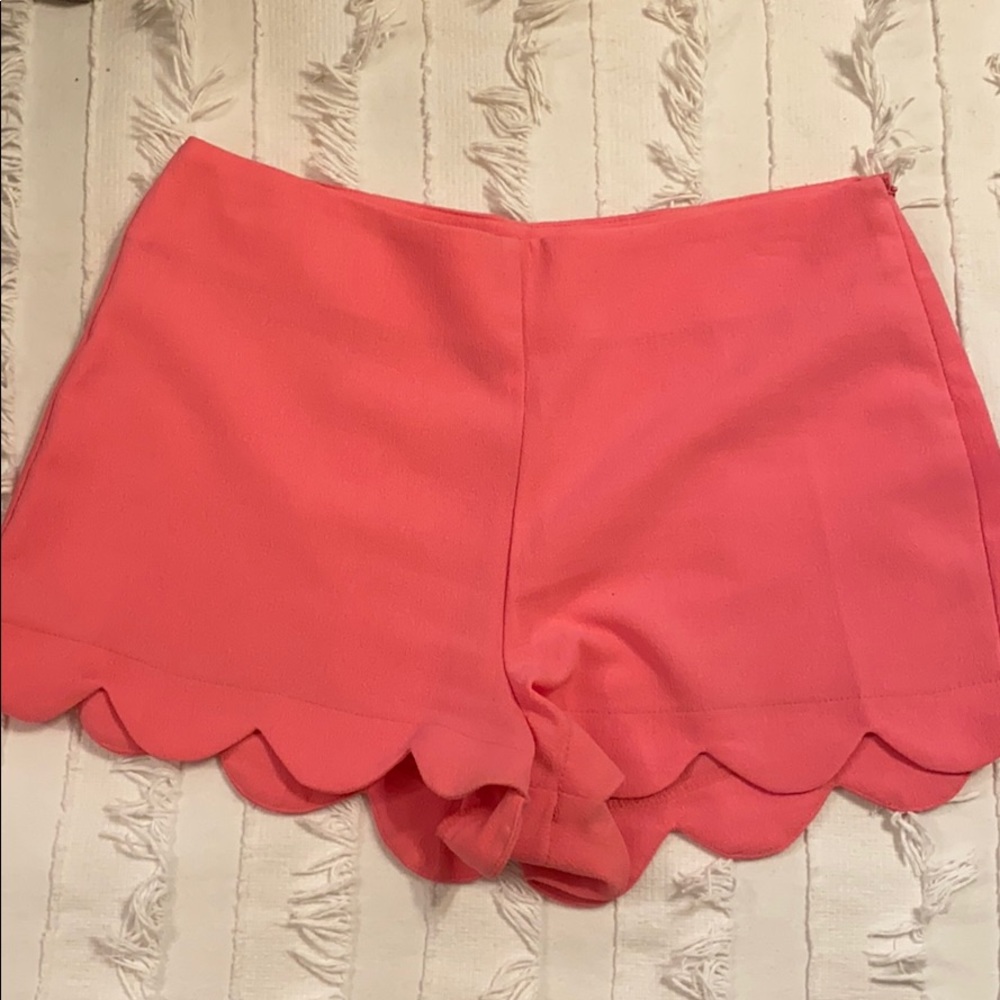 Hot Pink Scalloped Edge Shorts